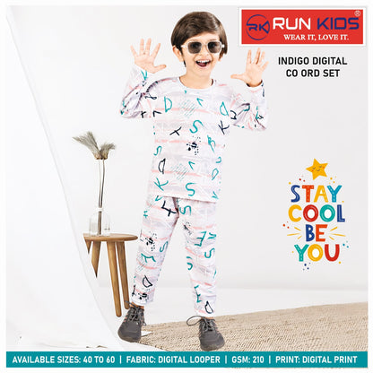 Indigo Gsm 210 Run Kids Looper Boys Co Ord Set Wholesale Price