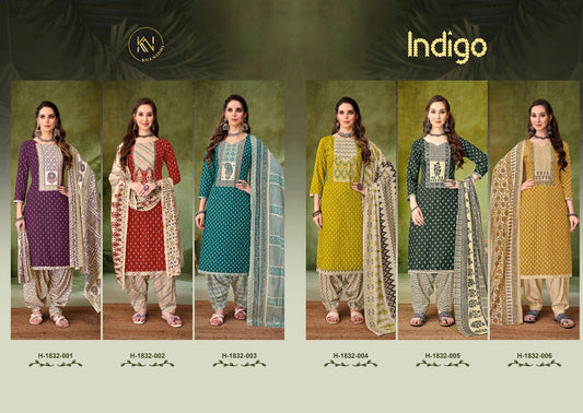 Indigo Kulnidhi Viscose Rayon Patiyala Style Suits Supplier Gujarat