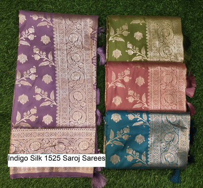 Indigo Silk 1525 Saroj Silk Sarees Manufacturer Gujarat