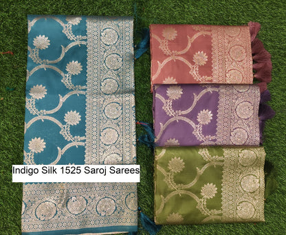 Indigo Silk 1525 Saroj Silk Sarees Manufacturer Gujarat