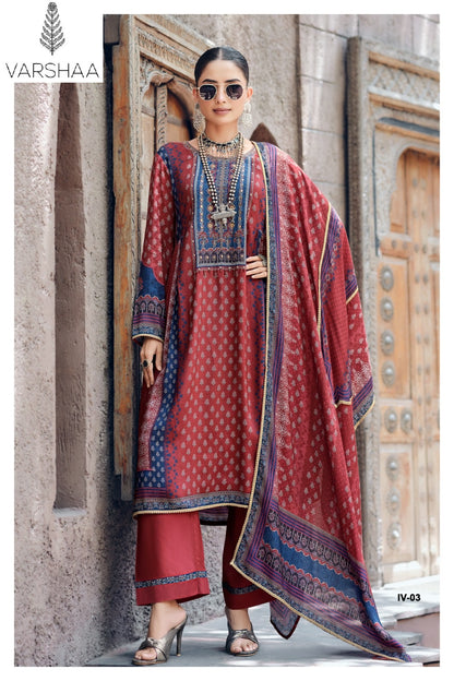 Indigo Vault Varshaa Viscose Muslin Pant Style Suits Manufacturer Gujarat