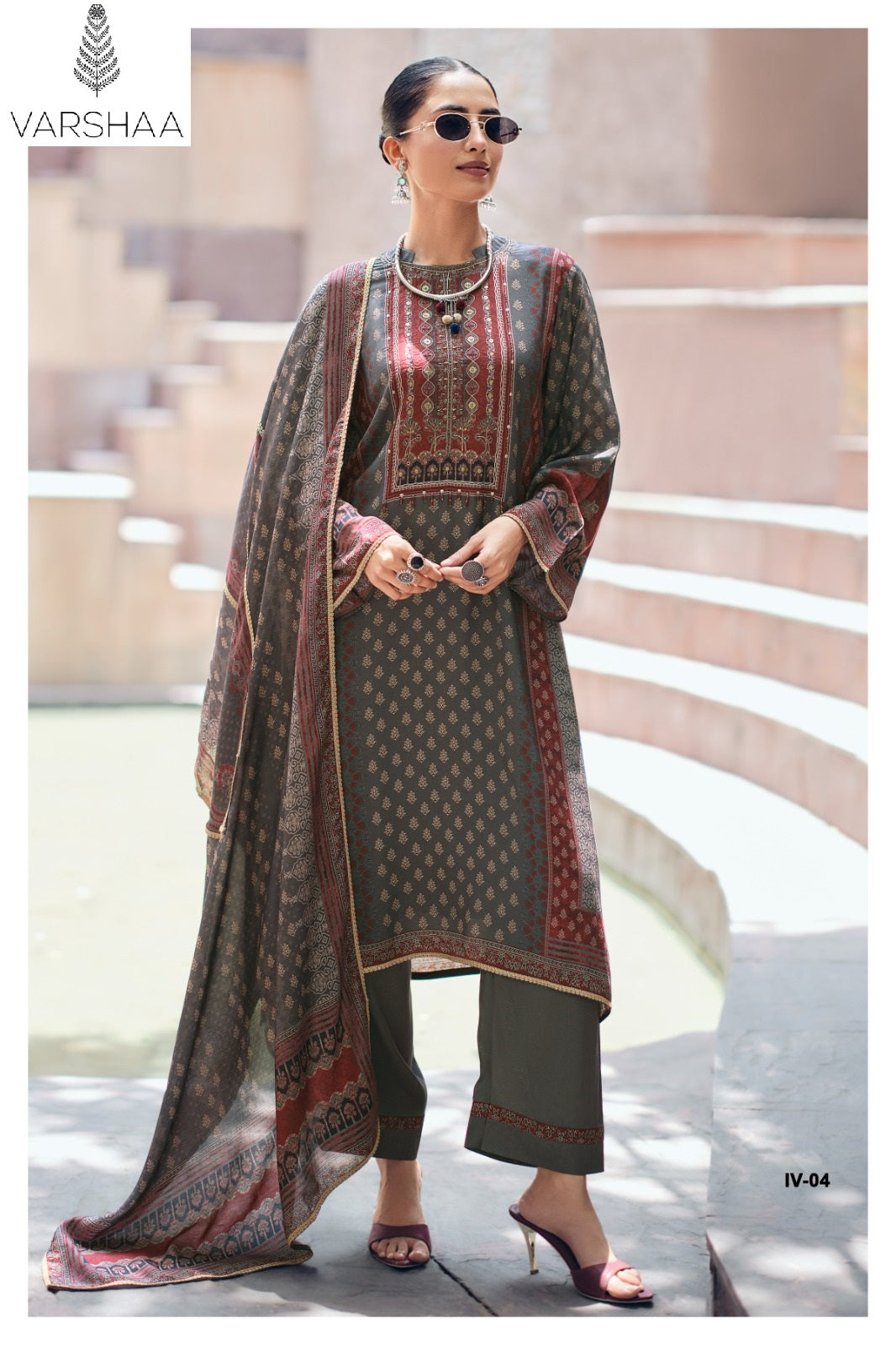 Indigo Vault Varshaa Viscose Muslin Pant Style Suits Manufacturer Gujarat
