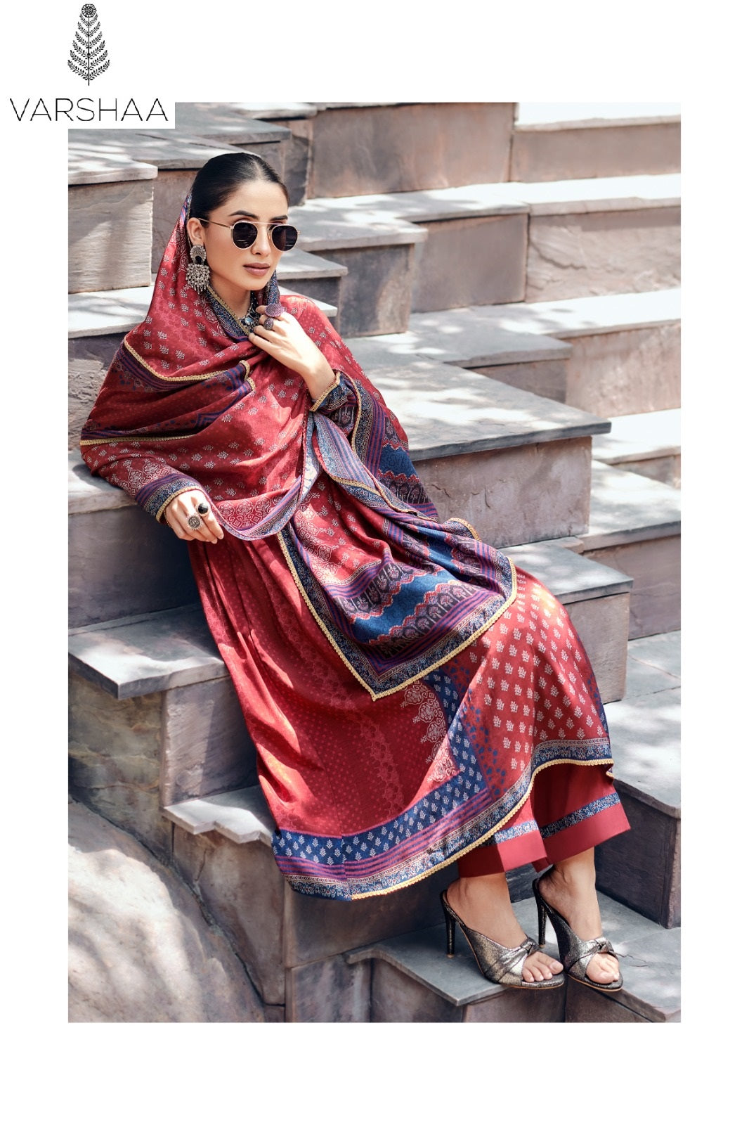 Indigo Vault Varshaa Viscose Muslin Pant Style Suits Manufacturer Gujarat