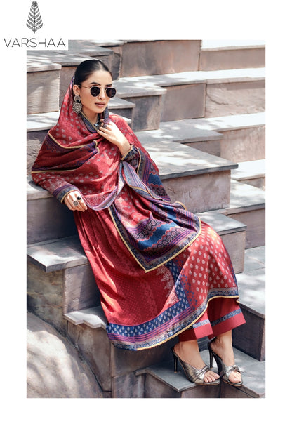 Indigo Vault Varshaa Viscose Muslin Pant Style Suits Manufacturer Gujarat