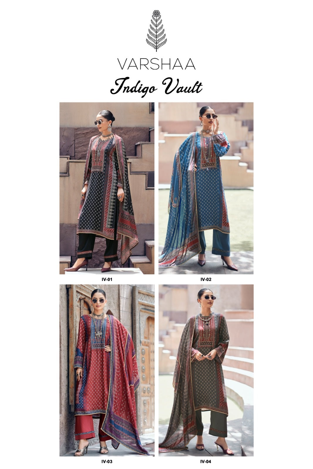 Indigo Vault Varshaa Viscose Muslin Pant Style Suits Manufacturer Gujarat