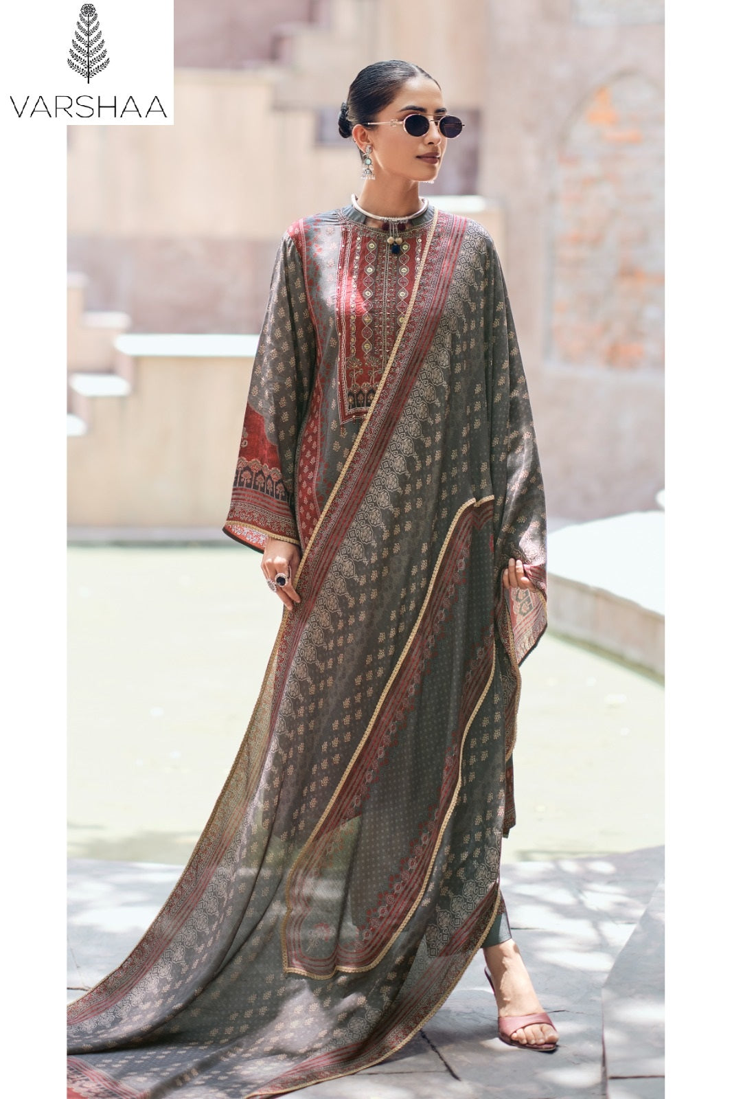Indigo Vault Varshaa Viscose Muslin Pant Style Suits Manufacturer Gujarat