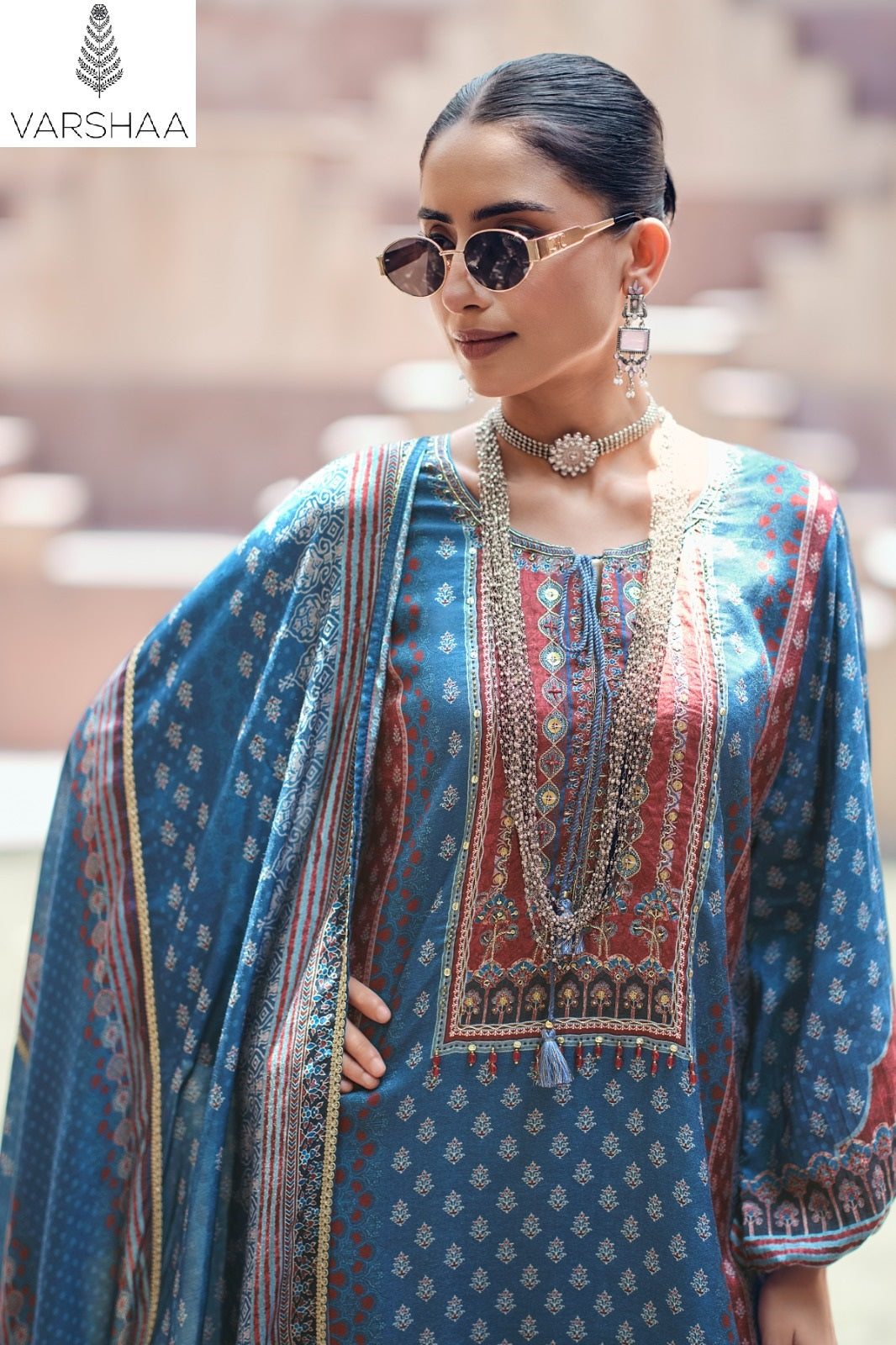 Indigo Vault Varshaa Viscose Muslin Pant Style Suits Manufacturer Gujarat