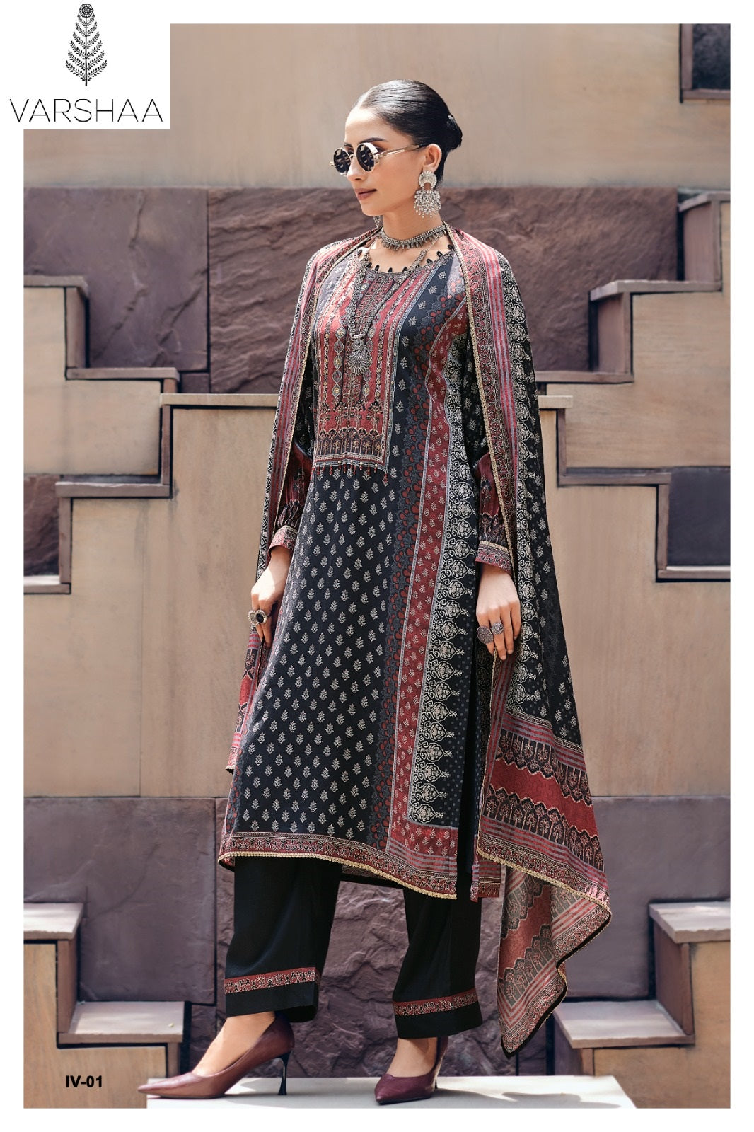 Indigo Vault Varshaa Viscose Muslin Pant Style Suits Manufacturer Gujarat