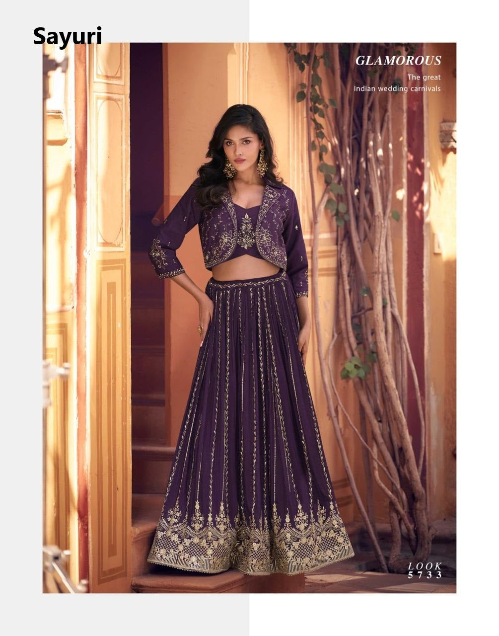 Indira Sayuri Silk Crop Top Skirt Jacket Wholesale Rate