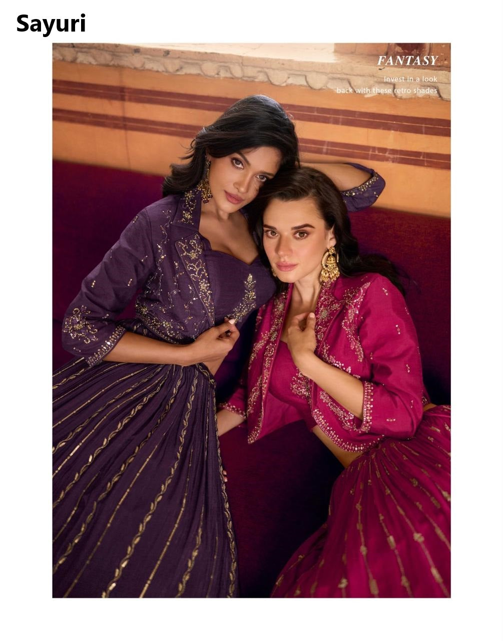 Indira Sayuri Silk Crop Top Skirt Jacket Wholesale Rate