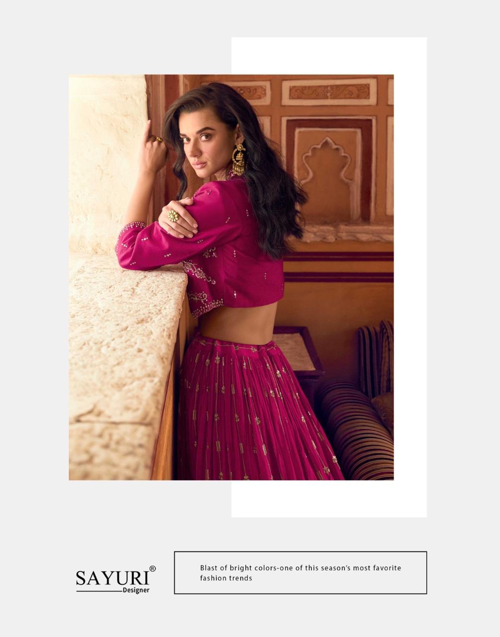 Indira Sayuri Silk Crop Top Skirt Jacket Wholesale Rate
