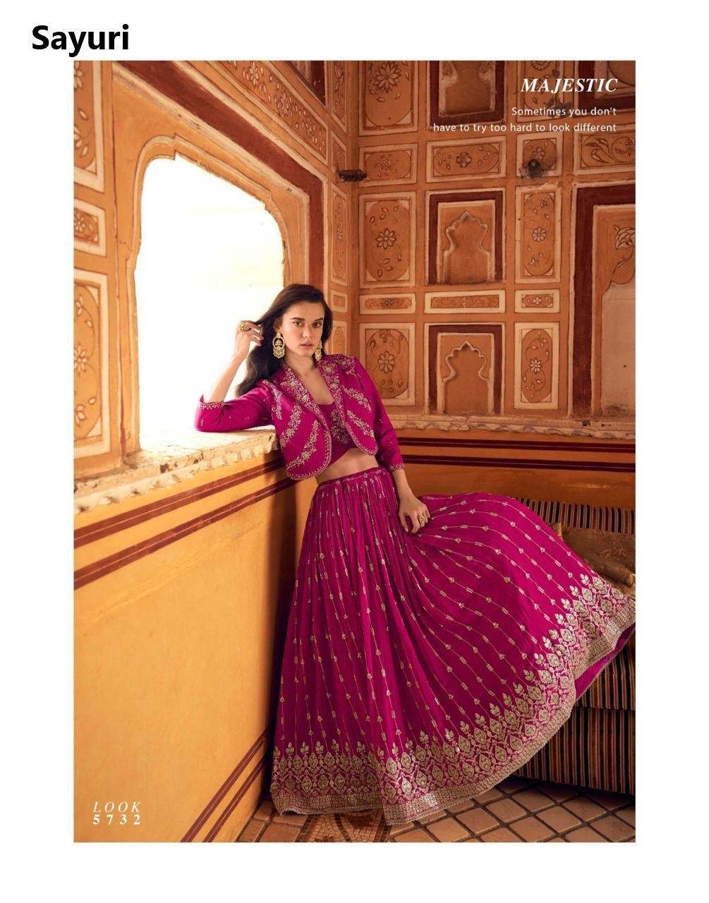 Indira Sayuri Silk Crop Top Skirt Jacket Wholesale Rate