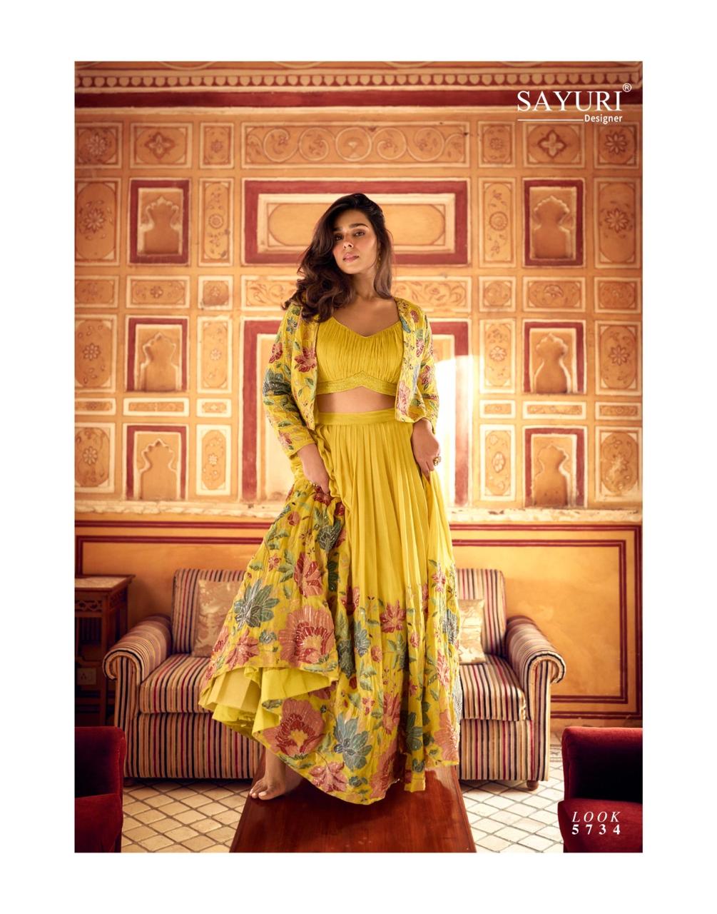 Indira Sayuri Silk Crop Top Skirt Jacket Wholesale Rate