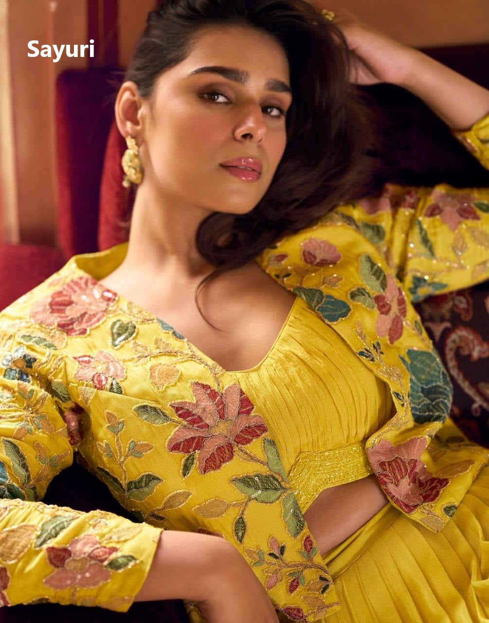 Indira Sayuri Silk Crop Top Skirt Jacket Wholesale Rate
