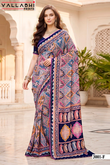 Indira Vol 3 Vallabhi Prints Weightless Sarees Supplier