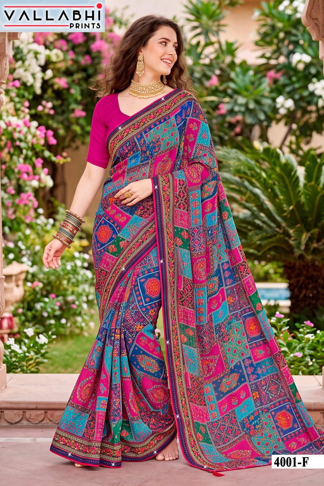 Indira Vol 4 Vallabhi Prints Weightless Sarees Supplier