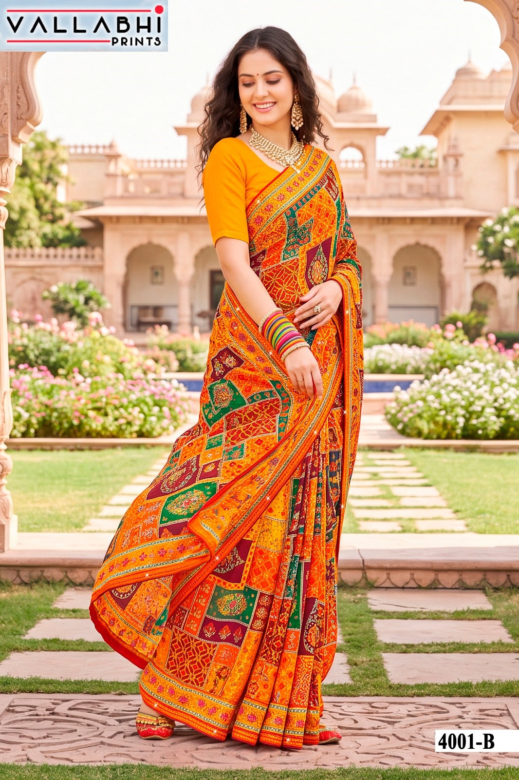 Indira Vol 4 Vallabhi Prints Weightless Sarees Supplier