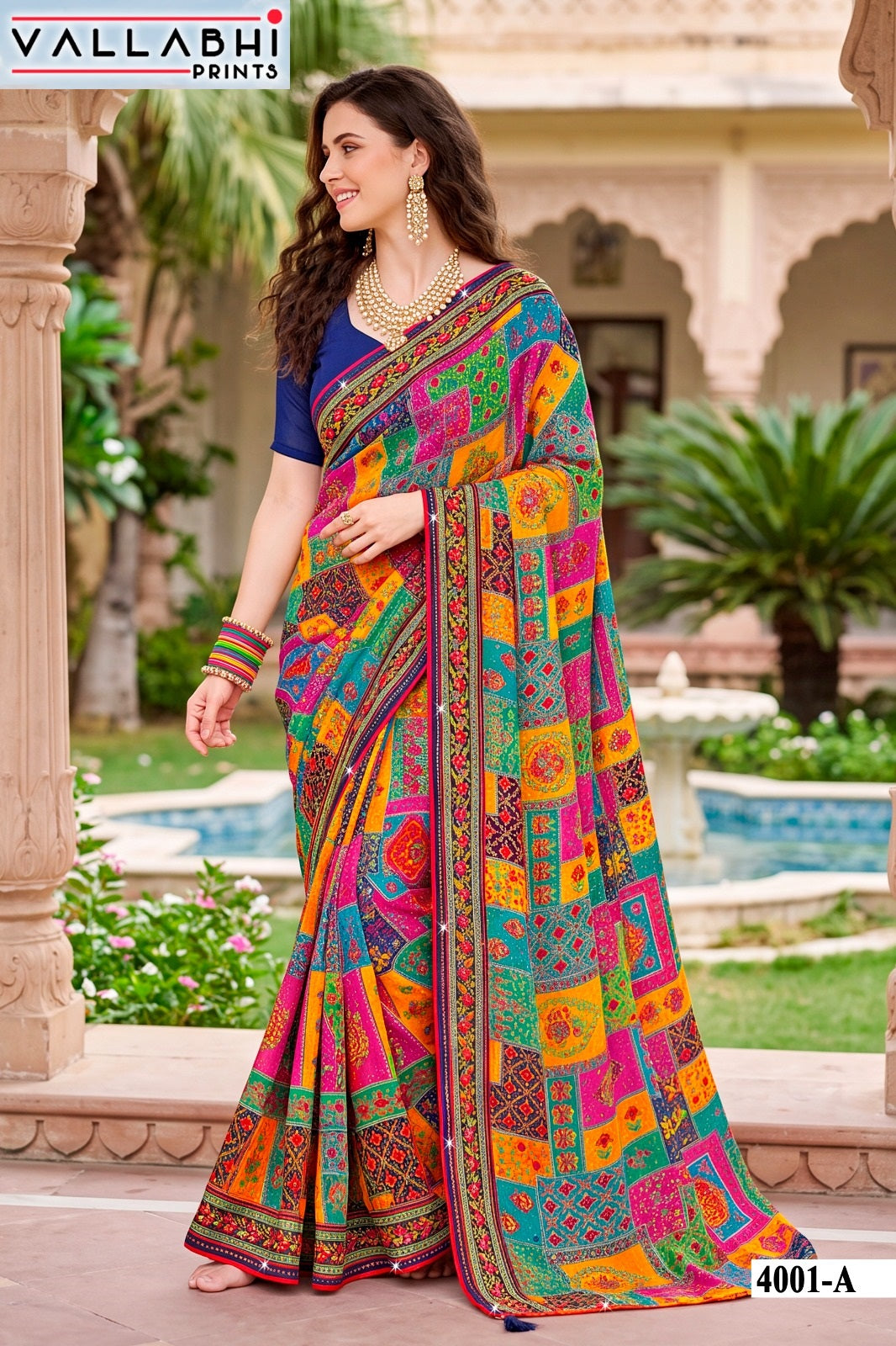 Indira Vol 4 Vallabhi Prints Weightless Sarees Supplier