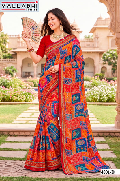 Indira Vol 4 Vallabhi Prints Weightless Sarees Supplier