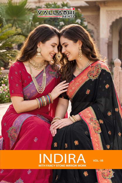 Indira Vol 5 Vallabhi Prints Weightless Sarees Exporter Ahmedabad