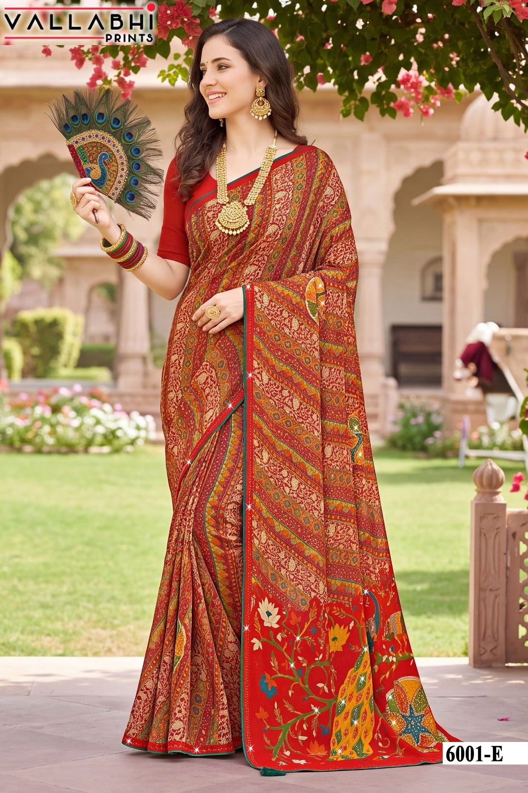 Indira Vol 6 Vallabhi Prints Weightless Sarees Wholesale Price