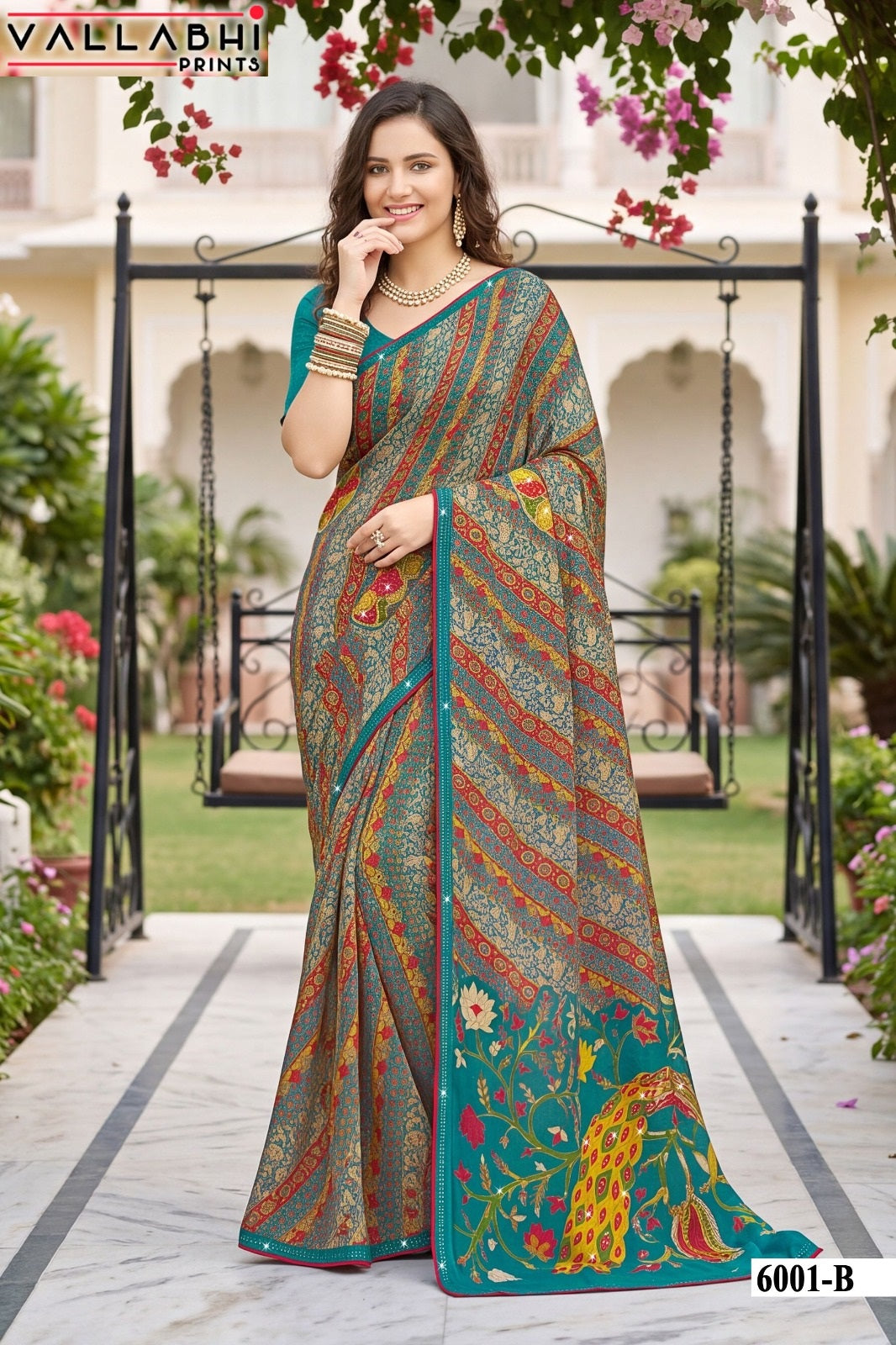 Indira Vol 6 Vallabhi Prints Weightless Sarees Wholesale Price