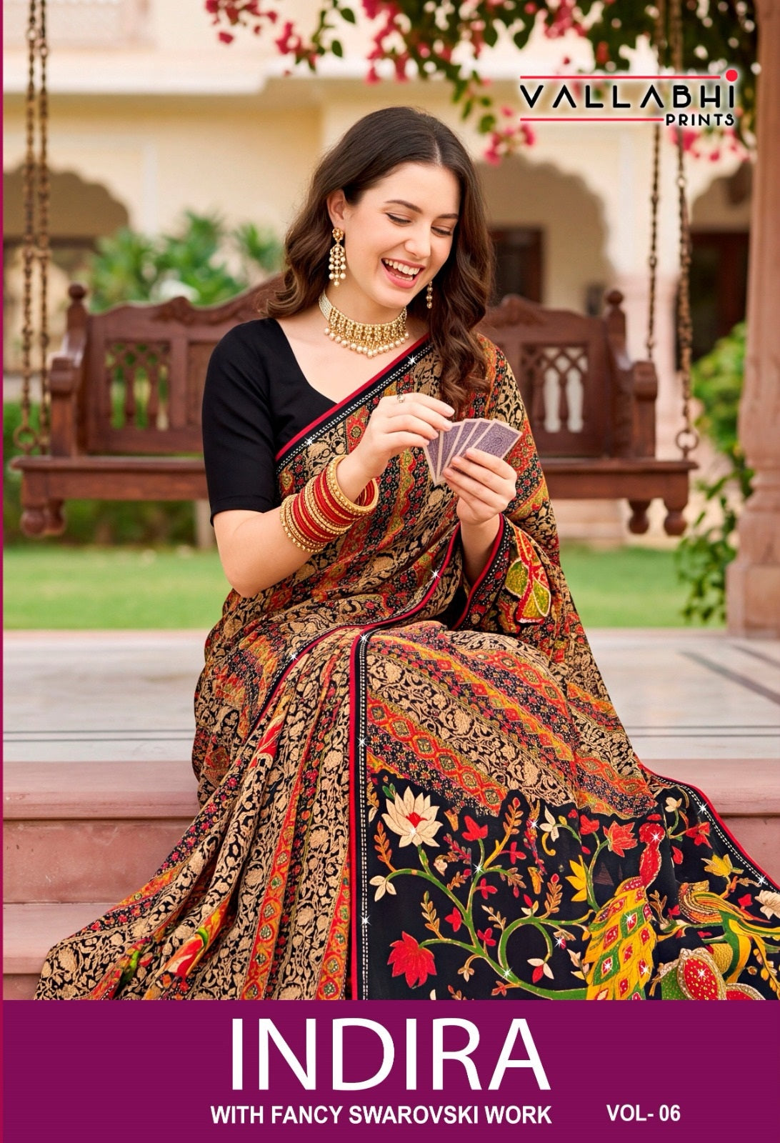 Indira Vol 6 Vallabhi Prints Weightless Sarees Wholesale Price