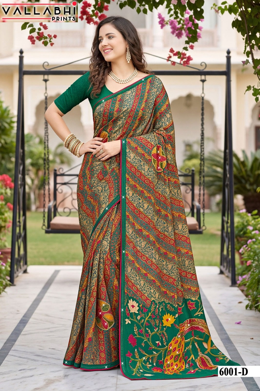 Indira Vol 6 Vallabhi Prints Weightless Sarees Wholesale Price