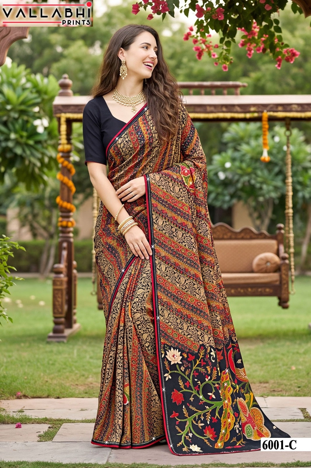 Indira Vol 6 Vallabhi Prints Weightless Sarees Wholesale Price