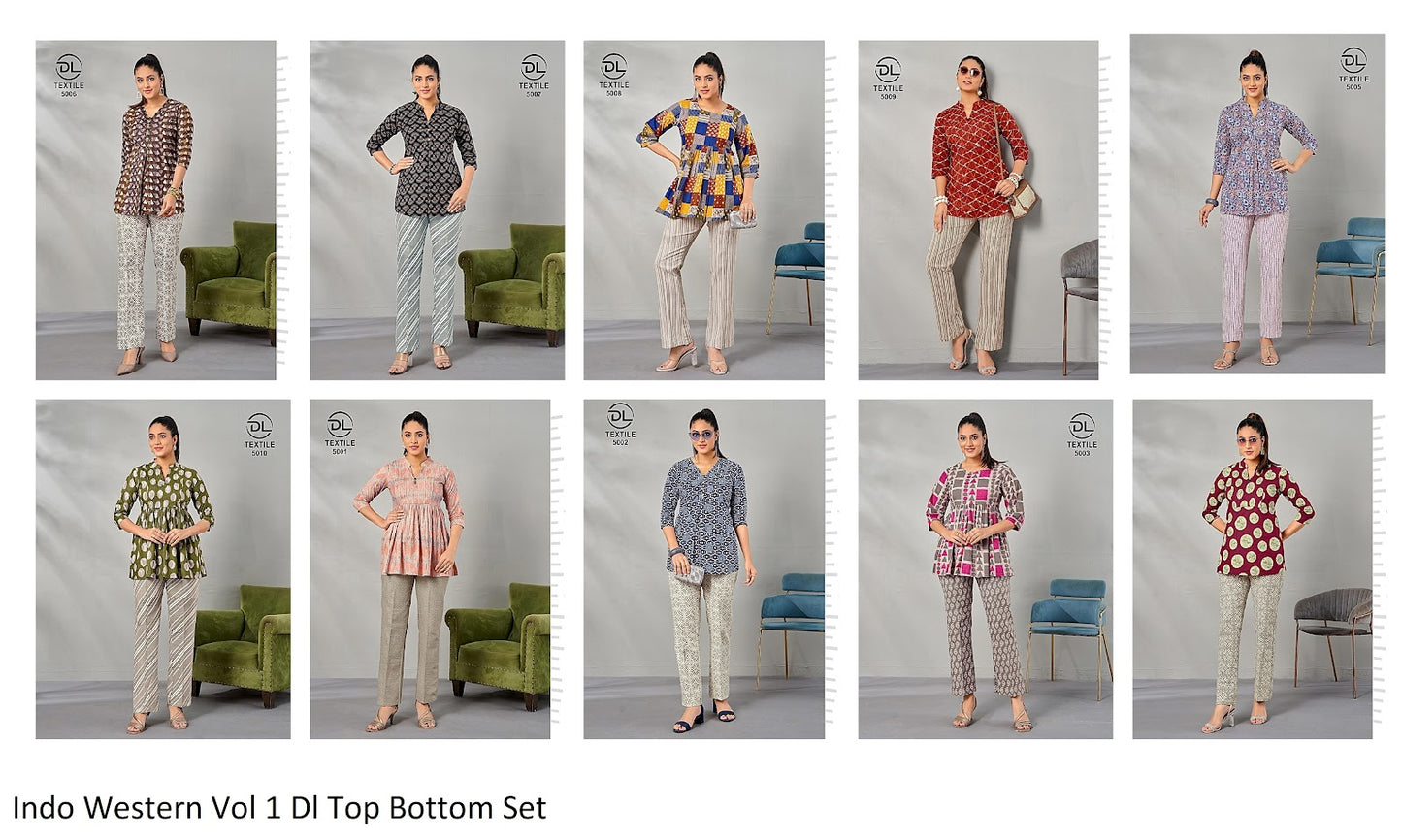 Indo Western Vol 1 Dl Cotton Top Bottom Set Wholesale Rate