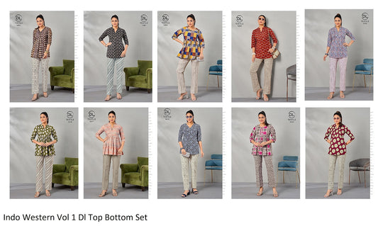 Indo Western Vol 1 Dl Cotton Top Bottom Set Wholesale Rate