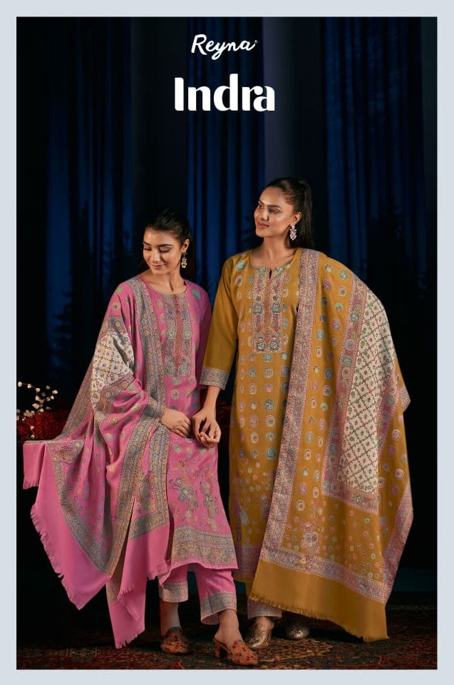 Indra Reyna Pashmina Suits Wholesale Price