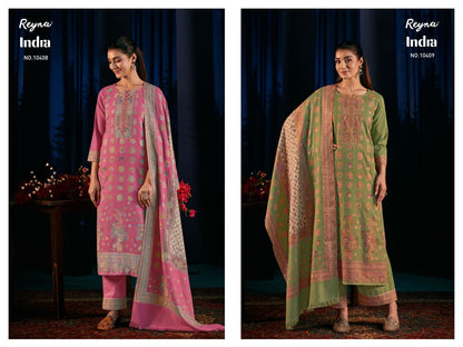 Indra Reyna Pashmina Suits Wholesale Price