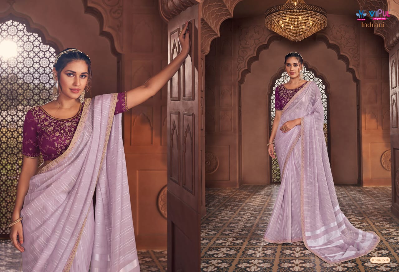 Indrani Vipul Organza Sarees Wholesaler India