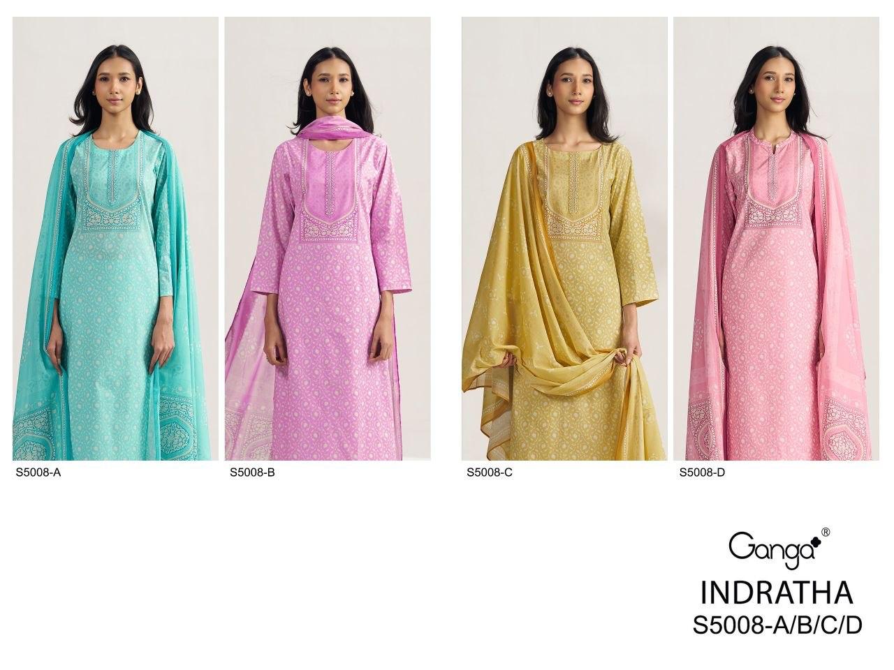 Indratha S5008 Ganga Cotton Pant Style Suits Manufacturer