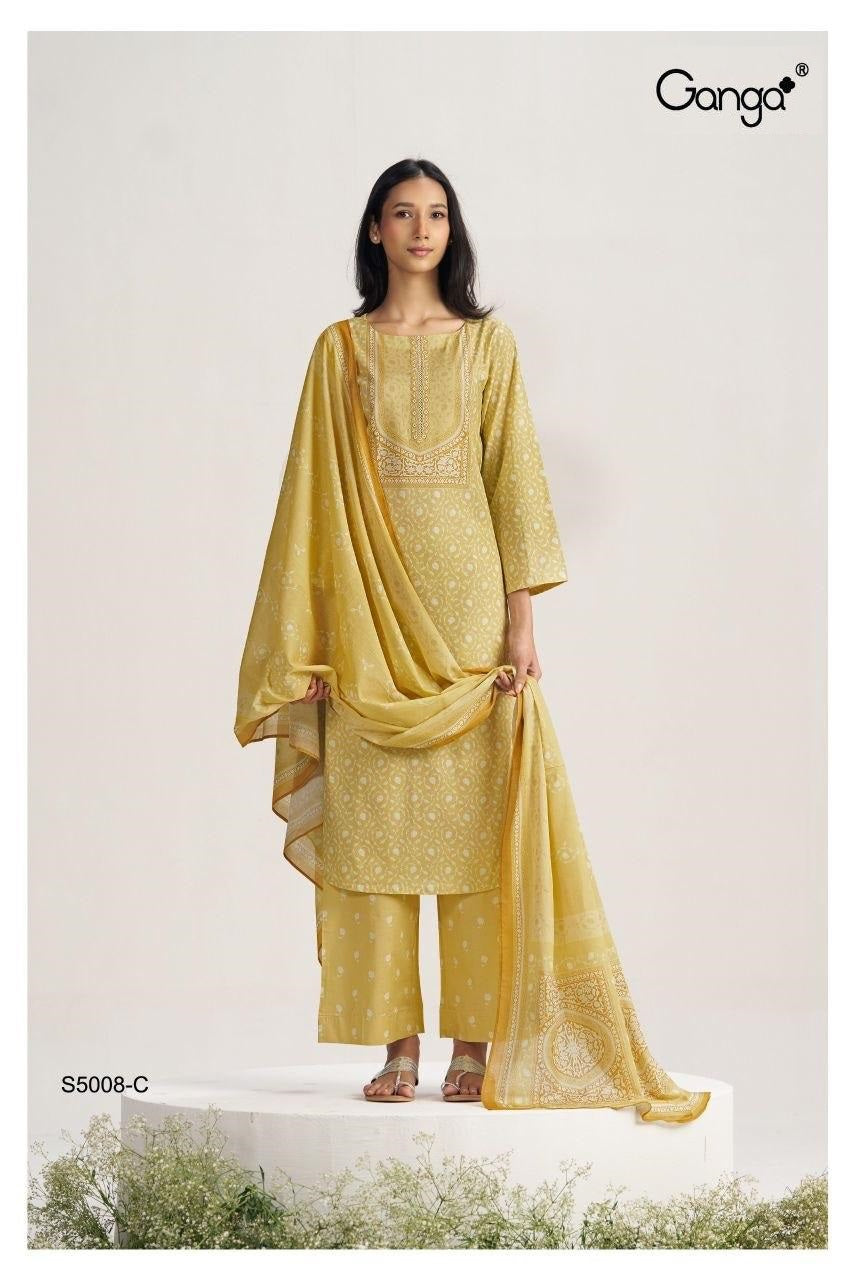 Indratha S5008 Ganga Cotton Pant Style Suits Manufacturer