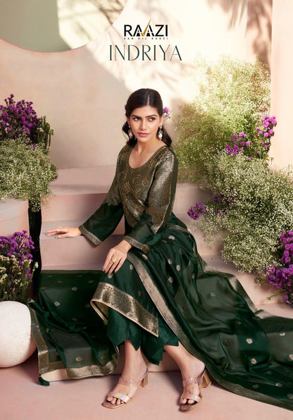 Indriya Raazi Silk Jacquard Pant Style Suits Supplier Gujarat