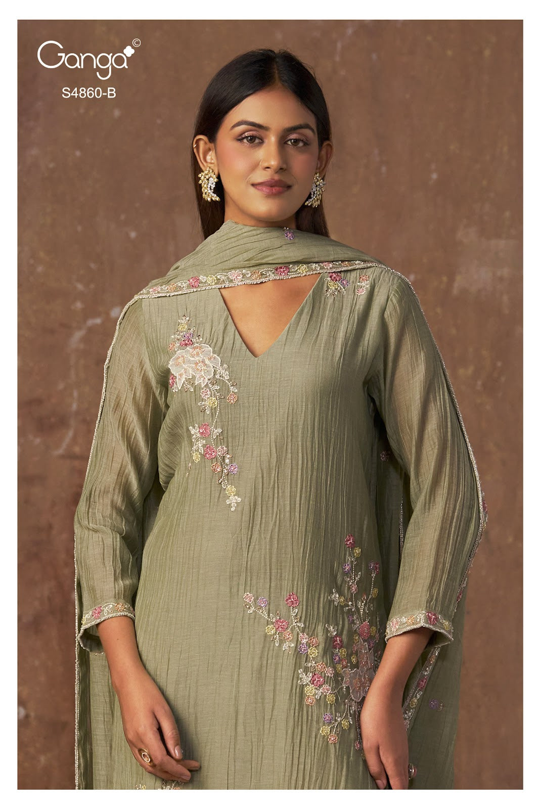 Indu S4860 Ganga Banarasi Plazzo Style Suits Supplier