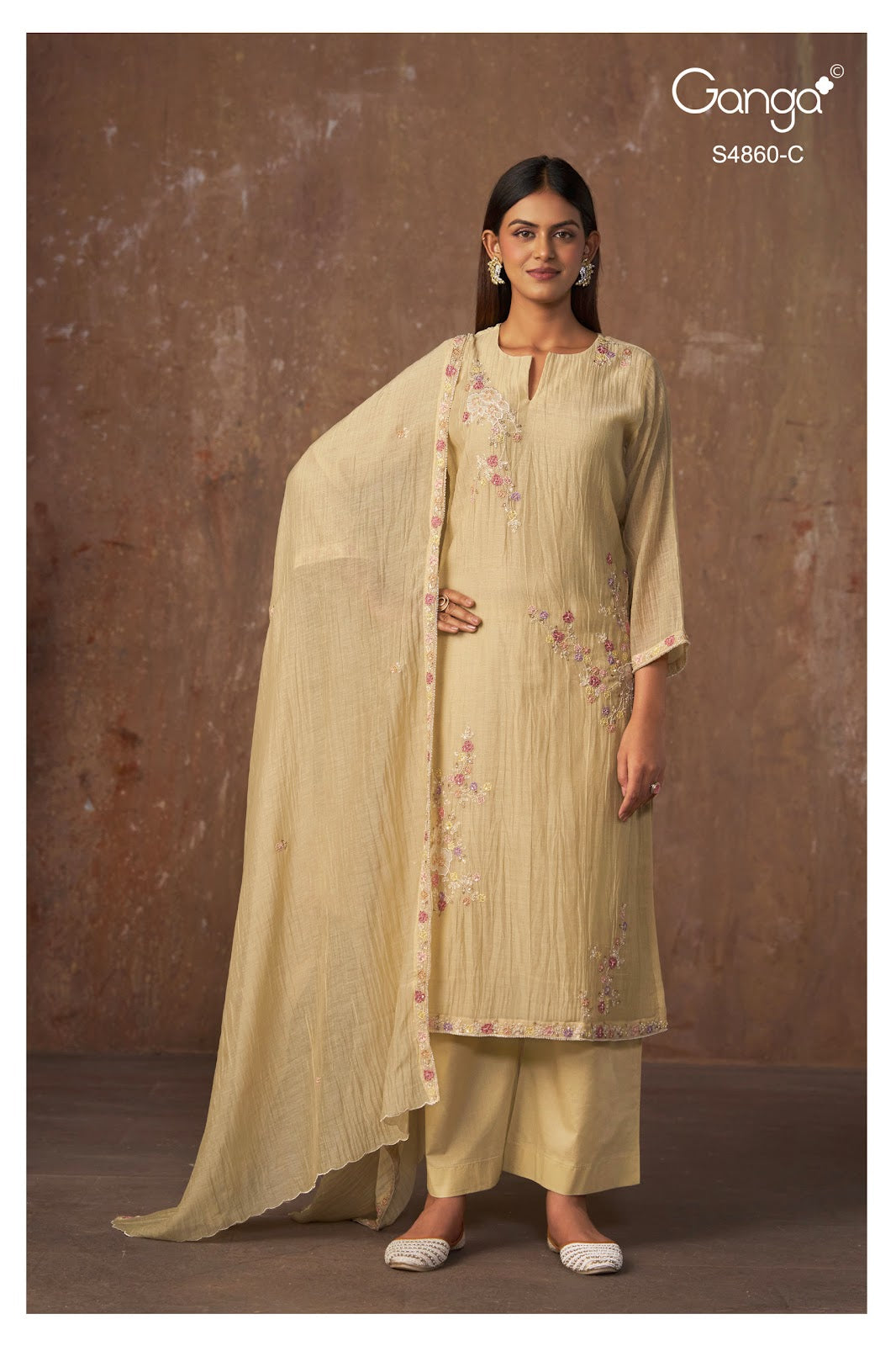 Indu S4860 Ganga Banarasi Plazzo Style Suits Supplier