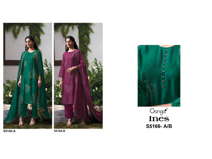 Ines S5166 Ganga Russian Silk Pant Style Suits Wholesale Price