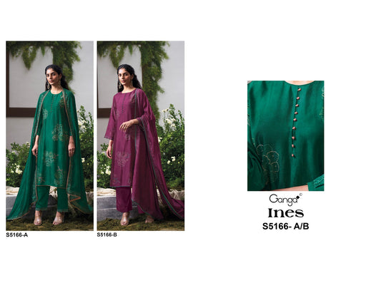 Ines S5166 Ganga Russian Silk Pant Style Suits Wholesale Price