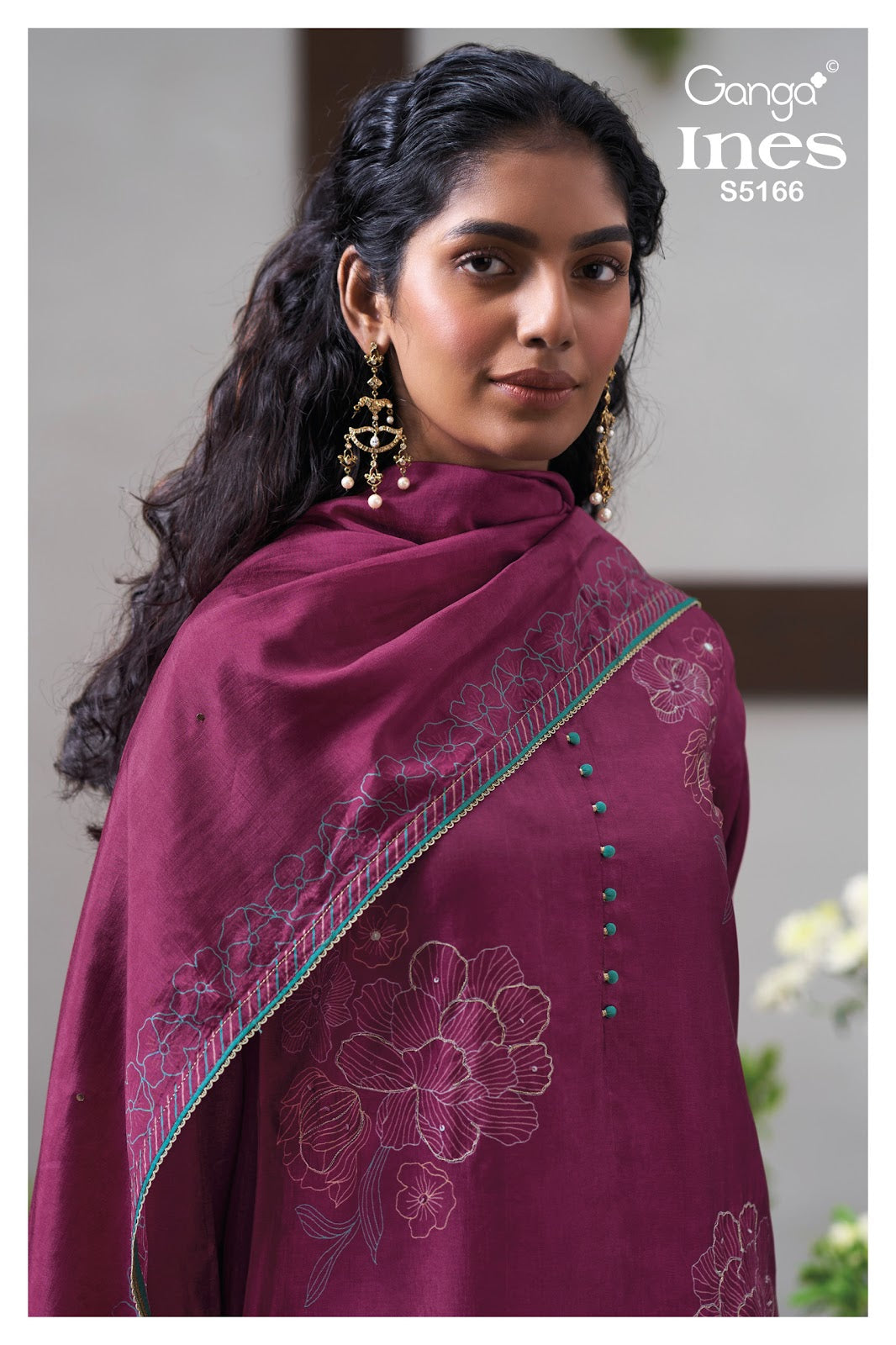 Ines S5166 Ganga Russian Silk Pant Style Suits Wholesale Price