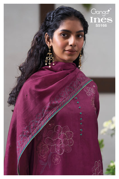 Ines S5166 Ganga Russian Silk Pant Style Suits Wholesale Price