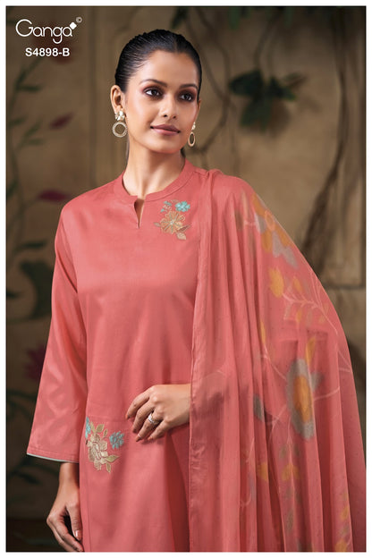 Ineza S4898 Ganga Cotton Satin Plazzo Style Suits Exporter Gujarat