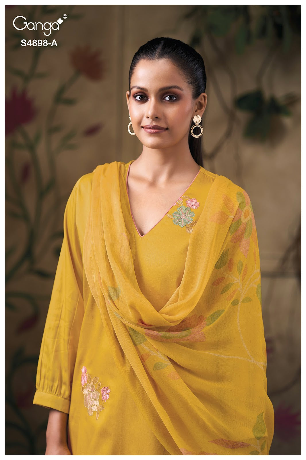 Ineza S4898 Ganga Cotton Satin Plazzo Style Suits Exporter Gujarat