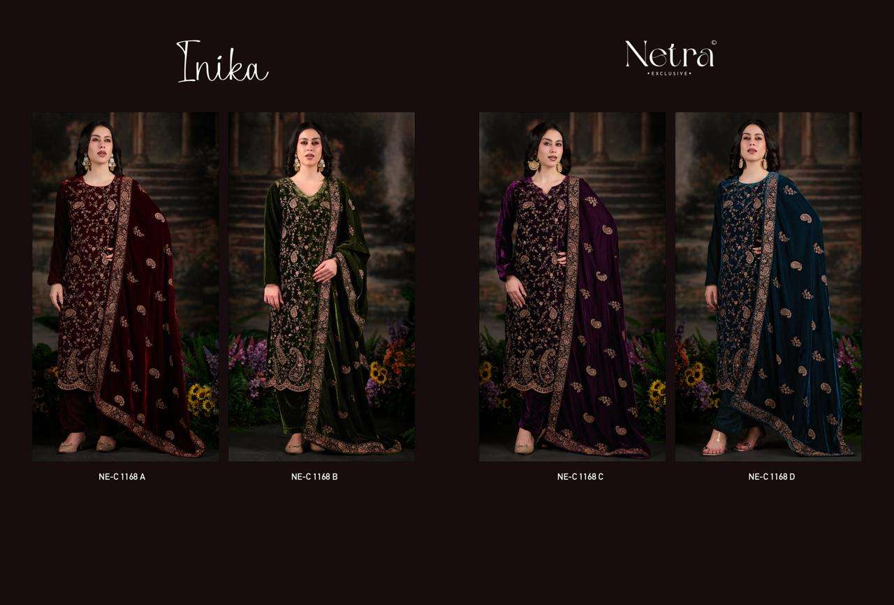 Inika Netra Silk Velvet Suits Exporter India