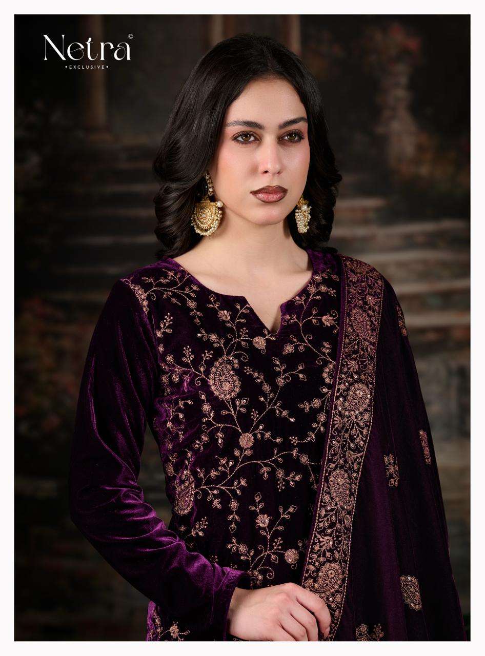 Inika Netra Silk Velvet Suits Exporter India