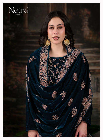 Inika Netra Silk Velvet Suits Exporter India