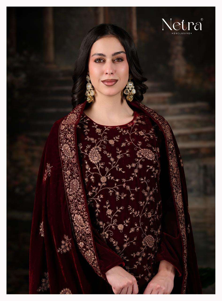 Inika Netra Silk Velvet Suits Exporter India