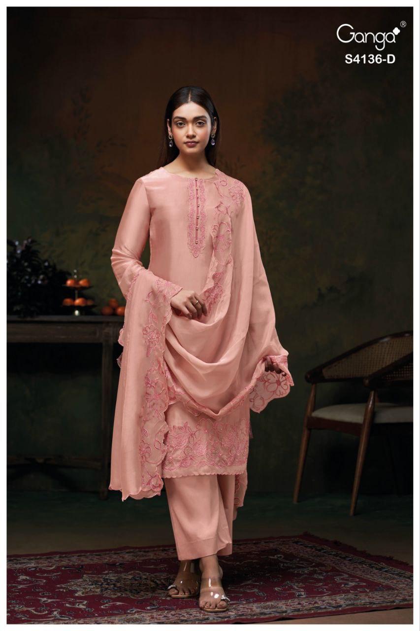 Iniya 4136 Ganga Bemberg Silk Salwar Suits Manufacturer Ahmedabad